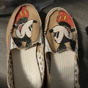 Used Mickey canvas crocs size 8